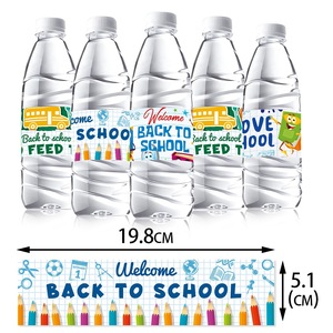 Etiquetas Adhesivas para Botellas de Agua LINDOJUNI para la Fiesta de Regreso a Clases, Estilo Pizarra, Etiquetas para Bebidas con Diseño de Bienvenida a la Escuela - Product Image 6