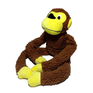 Visage jaune flexible quatre longues jambes marron polaire en peluche singe jouet soulagement câlin chambre décor doux en peluche réaliste singe - Product Image 1