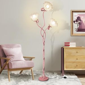 Lámpara de pie con forma de flor, 3 luces, con altura ajustable, iluminación LED para dormitorio, sala de estar, lectura en esquina - Product Image 1