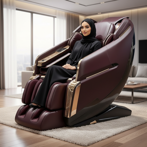 Sillón de Masaje Premium 4D de Cuero Genuino, Hecho a Mano, con Monitoreo de Salud, Aromaterapia, Bolsas de Aire Ajustables, Bluetooth, para el Hogar - Product Image 1