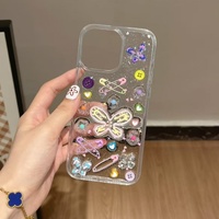 Coque de téléphone portable en résine papillon scintillant 3D tendance pour filles, compatible iPhone 17 Air, 16 Plus, 15 Pro Max, 14, 13 Pro, 12 – Vente en gros