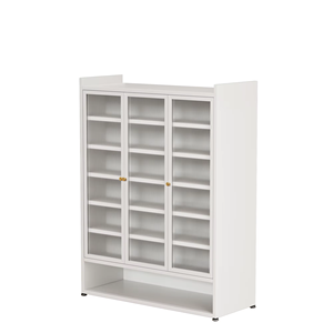 Meuble à chaussures en acier durable à 7 niveaux, étagère de rangement pour entrée de salon, armoire à chaussures à <span class=keywords><strong>3</strong></span> <span class=keywords><strong>portes</strong></span> avec verre - Product Image 2