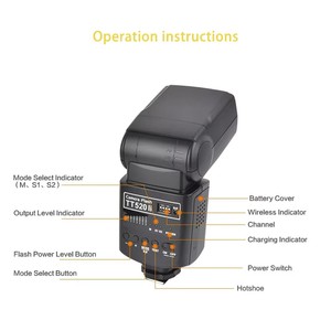 Flash Photo Godox TT520II avec Signal Sans Fil 433 MHz Intégré pour Appareils Photo Reflex Numériques Canon, Nikon, Pentax, Sony, Fuji, Olympus - Product Image 4