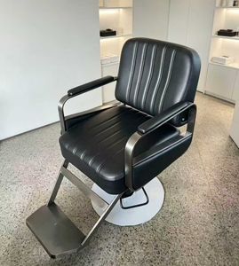 Silla Ergonómica de Estilismo para Peluquerías y Barberías, Mueble de Salón de Cuero con Rotación de 360 Grados, Diseño Moderno - Product Image 3