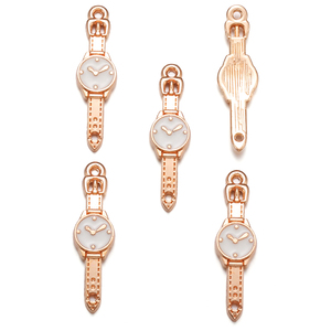 15 Styles émail breloques couleur or réveil montre pendentifs ajustement collier à faire soi-même Bracelet breloques pour la fabrication de bijoux W459 - Product Image 3