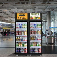 Réfrigérateur intelligent à double porte de grande capacité Intelligence artificielle Technologie visuelle Distributeurs automatiques Snacks Boissons Vente au détail SDK