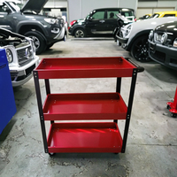 Chariot de rangement métallique à trois niveaux grande capacité, personnalisable, compatible OEM