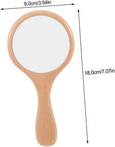 Miroirs de maquillage compacts ronds miniatures personnalisés avec logo, en bois, à tenir à la main, pour le voyage - Product Image 3