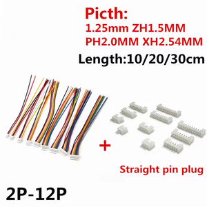 5套JST XH2.54 XH ZH PH 1.25毫米1.5毫米<span class=keywords><strong>2</strong></span>.0毫米<span class=keywords><strong>2</strong></span>.54毫米电线电缆连接器<span class=keywords><strong>2</strong></span> 3 4 5 6 7 8 9 10 12针公母插头插座 - Product Image 2