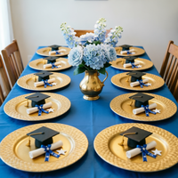 Assiette de présentation dorée tissée de luxe pour mariages : Sublimez instantanément les tables sombres en banquets élégants avec cette magnifique décoration.