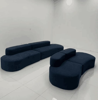 Sofá Modular Curvo JJY-039 Tanzuo Unisofa, Empacado en Caja, Plegable, para Exteriores, Sofá de Esquina para el Suelo, Compresible