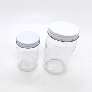 16 Onzas Frascos de Vidrio Transparentes de 4 oz para Mayonesa/Económicos de 8 oz con Tapas de Metal Blanco Revestidas de Plastisol - Product Image 3