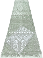 Tissu de mariée NI.AI en dentelle à sequins, tissu en dentelle à sequins coloré pour fête de mariage