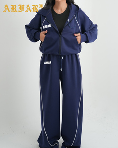 Completo da <span class=keywords><strong>Donna</strong></span> 2 Pezzi per Ragazze Alte, Nuovo <span class=keywords><strong>Stile</strong></span> 2026, Felpa con Zip e Pantaloni Larghi, Tuta Sportiva per Donne - Product Image 2