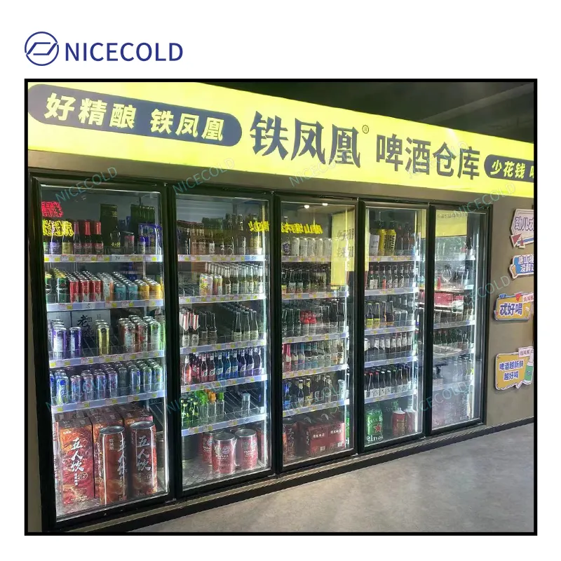 Commerical Glass Door Walk-In Coolers   Freezer Cold Room for Drink Beverage