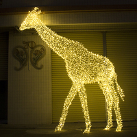 Lumières de Noël Commerciales 3D sur Cadre Métallique : Éclairage Décoratif Personnalisé Grand Format pour Rues, Motifs Animaux Cerf, Élan et Rennes