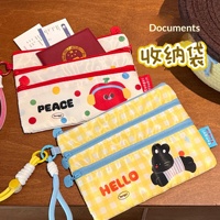 Porte-cartes d'identité en cuir original Tengyi, motif dessin animé, pour passeport, billet d'avion, carte d'identité étrangère, petit sac portable et pliable