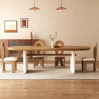 Ensemble table et chaises de salle à manger RH Modern Nordic en bois massif, table rectangulaire et ovale de luxe, meubles pour salle à manger