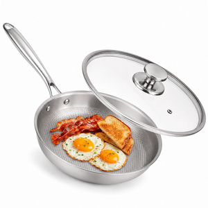<span class=keywords><strong>Wok</strong></span> en titane pur avec couvercle 12 pouces, antiadhésif, chauffe-beurre, poêle à frire pour steak, petit format, martelé, en titane pur - Product Image 5