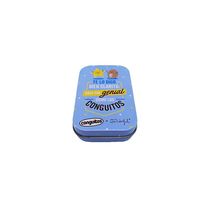 Boîte en métal OEM compacte avec charnières pour emballage de bonbons, menthes, maquillage, rangement portable, boîte à bijoux carrée argentée personnalisée avec charnières