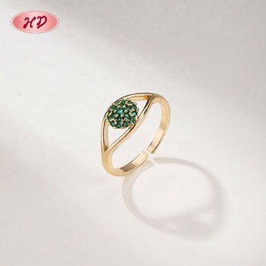 แหวนทองชุบ 18K วินเทจจากโรงงานโดยตรง ประดับเพทายสีเขียวทรงกลม สำหรับผู้หญิง ของขวัญนำโชค เครื่องประดับ - Product Image 6