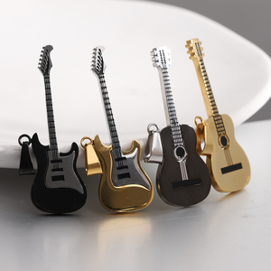 Collana con Ciondolo a Forma di Chitarra in Acciaio Inossidabile, Gioielli Ispirati alla Musica <span class=keywords><strong>Hip</strong></span> <span class=keywords><strong>Hop</strong></span> e Rap per Uomo - Product Image 4