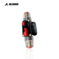 Amplificateur de voiture 4 canaux classe AB AK-F04 12-36V avec porte-fusible ANL 100A, lumière LED, SNR 91-100dB, FR 20-20kHz pour borne négative