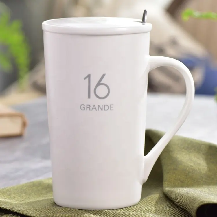 Keramik Kaffeetasse mit Deckel Porzellan 16 Unzen große Tassen benutzer definierte Ihre eigenen Logo Tee tassen
