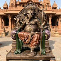 Grande statue en bronze coulé pour temple bouddhiste, statues de divinités indiennes, statues de Bouddha, statue de Ganesha en laiton à tête d'éléphant - Fabricant