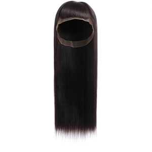วิกผมยาวตรงสีน้ำตาลสำหรับผู้หญิง มีหน้าม้า รุ่นลวดทนความร้อนสูง 007 - Product Image 2
