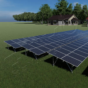 โครงสร้างติดตั้งแผงโซลาร์เซลล์แบบติดพื้น CHIKO ระดับมืออาชีพ ราคาประหยัด ฐานคอนกรีต ผิวอะโนไดซ์ รับแรงลม 60 เมตร/วินาที - Product Image 1