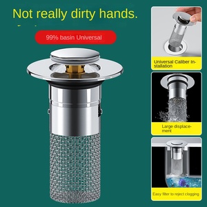 304 Thép Không Gỉ Loại Báo Chí Lưu Vực Nước Cắm Lõi Cống Bồn Rửa Lọc Màn Hình Chất Thải Chức Năng Nhà Bếp Sử Dụng Nhựa Lọc Sàn - Product Image 2