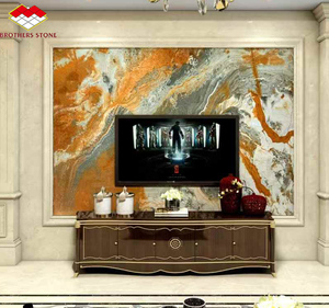 Đánh bóng vàng xanh Onyx slab đảo <span class=keywords><strong>Countertop</strong></span> vàng tự nhiên màu xanh Onyx phiến đá cẩm thạch cho phòng tắm tường ốp TV nền tường - Product Image 3