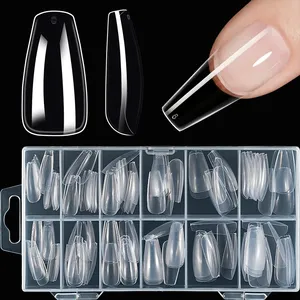 120 Uñas Postizas de Gel Suave Transparente en 8 Estilos, Cortas/Largas, Cuadradas/Ovaladas/Forma Ataúd, 12 Tamaños, Cobertura Completa, Puntas Acrílicas Artificiales - Product Image 3