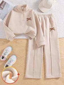Set di 2 Pezzi per Ragazze Adolescenti: Felpa Casual con Collo Tondo e Maniche Lunghe con Motivo a Farfalla e Pantaloni, Completo Autunno-Inverno - Product Image 6
