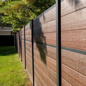 Valla de WPC de diseño moderno, puerta de aluminio, compuesto de plástico y madera en relieve para patio y jardín, fácil instalación, puerta de privacidad para exteriores - Product Image 6