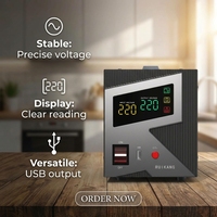 Régulateur de tension monophasé CA en gros avec écran LCD pour appareils électroménagers, stabilisateur avec protection contre les surcharges 50Hz, en aluminium, vente en gros en usine