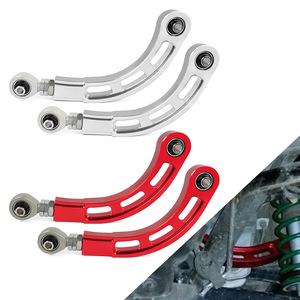 Bras de suspension inférieur en alliage d'aluminium avec réglage de la camber pour Mitsubishi Lancer rouge et argenté LCA023 - Product Image 1