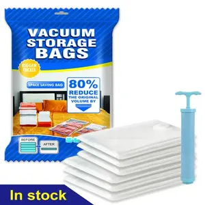 Hot Sale Clothes Storage Space Pack Saver Sealer Compression Vacuum Storage Bags With Travel Hand Pump