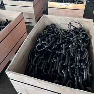 Cadena de ancla de eslabones sin tachuelas de acero al carbono negro moderno Cadenas de género con diseño de eslabones de carga de prueba - Product Image 3