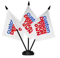 Drapeaux de bureau personnalisés très demandés, mini-drapeaux de bureau internationaux avec base de mât, drapeaux de bureau pour célébrations festives