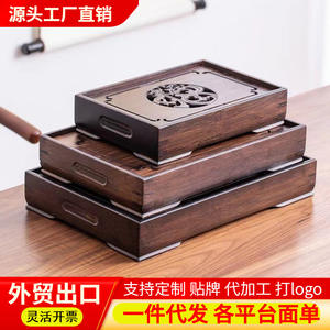 Bandeja para té, pequeña bandeja doméstica para almacenamiento de agua, mesa de drenaje para té, juego de té rectangular simple de bambú, tamaños grande y pequeño, E18 - Product Image 5