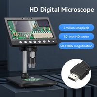 Clearance Price Factory Optics Microscope Camera 12MP 1200X 7Inch LCD Digital Electron Microscope for Mobile Phone Repair