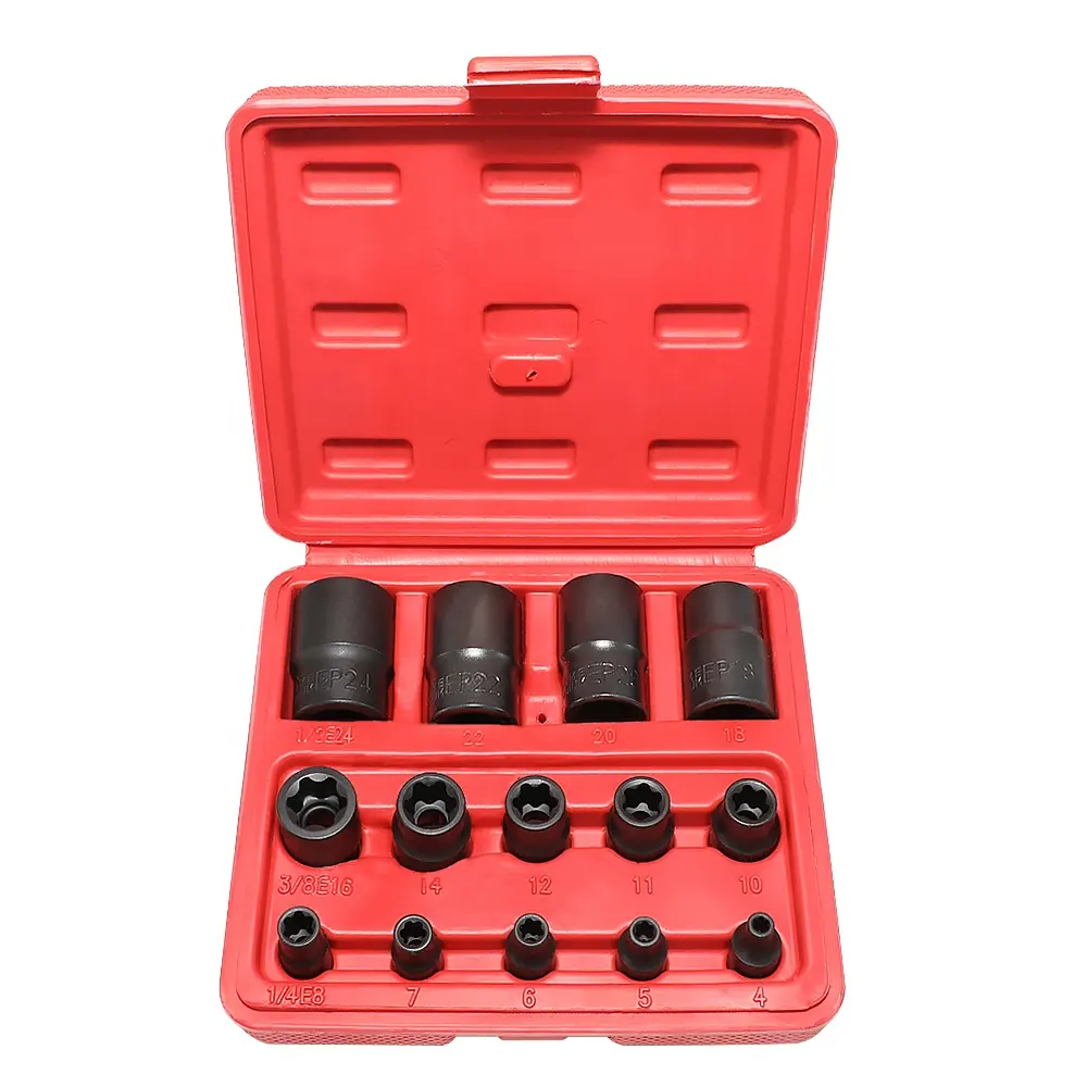 14pcs E-type Socket Auto Repair Socket Tool Set 6 Head Angle EP Sleeve Tool For Mercedes-Benz Tesla Battery Pack Removal Sleeve