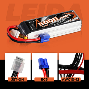 Baterí<span class=keywords><strong>a</strong></span> de Litio LEIDA de Bajo Precio, 3000mAh, 75C, 22.2V, 800 Ciclos, 6S Lipo para Carreras de Autos y Camiones RC FPV - Product Image 5