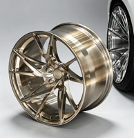 Jantes personnalisées en aluminium 6061-T6 forgé or, concaves profondes, directionnelles, type turbine, de 18 à 24 pouces pour supercars et coupés sport haut de gamme