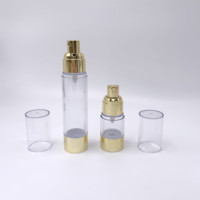Vente en gros de flacons sans air en plastique de luxe transparents pour soins personnels, 15 ml, 20 ml, 30 ml, 50 ml, pour crème pour le corps et le visage