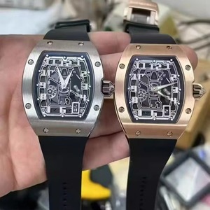 Montre-bracelet mécanique de sport de luxe haut de gamme à remontage automatique, ultra-mince, en titane, avec cadran squelette en forme de barillet - Product Image 2