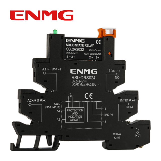 ENMG Ultra - Thin Electromagnetic Relay Solid - State Module Group with Short Connecting Strip 24VDC Hongfa - Compatible