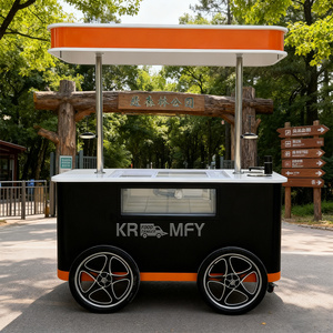 Carrito de Comida Móvil con Luces LED, Vitrina Congeladora para Gelato, Kiosco de Helados, Carrito de Flores para Exteriores - Product Image 3